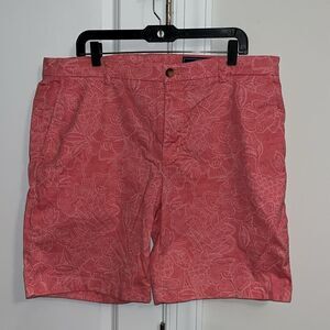 Vineyard Vines Breaker Flat Front Chino Style 9 Salmon Pink Floral Flower Shorts